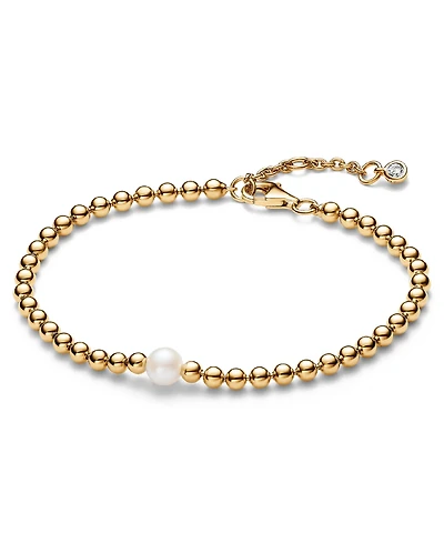 Pandora 14K Gold-Plated Timeless Treated Freshwater Cultured Pearl Beads Bracelet