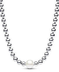 Pandora Sterling Silver Sparkling Treated Freshwater Cultured Pearl Beads Collier Necklace