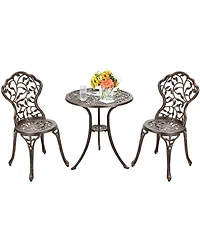 3 Pieces Cast Aluminum Bistro Set