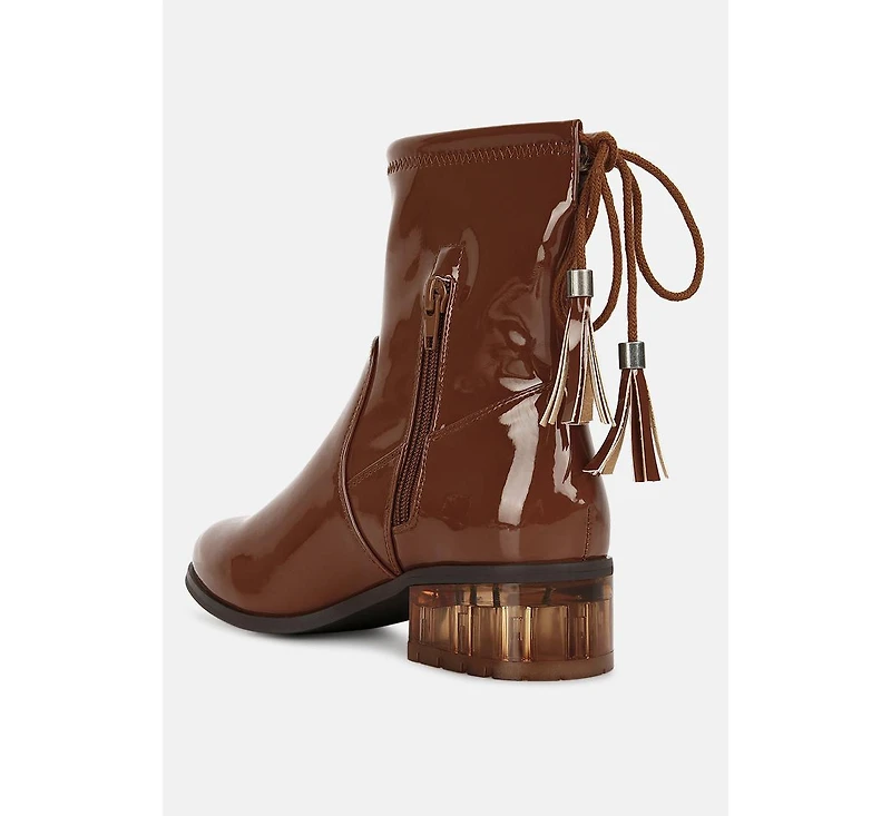London Rag Cheer Leader Tassels Detail Ankle Boots