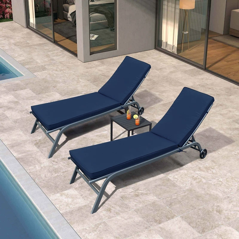Simplie Fun 2 Pcs Set Outdoor Lounge Chair Cushion Replacement Patio Furniture Seat Cushion