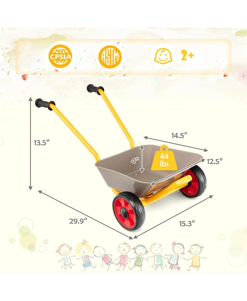 2-Wheeler Toy Cart with Steel Construction for Boys and Girls Age 2 +