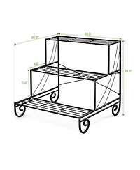 3 Tier Outdoor Metal Garden Planter Holder Shelf