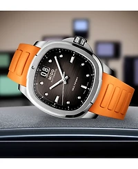 Mido Men's Swiss Automatic Multifort Orange Rubber Strap Watch 41mm