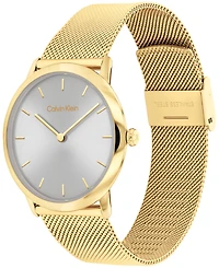 Calvin Klein Women's Exceptional Gold-Tone Stainless Steel Mesh Bracelet Watch 37mm