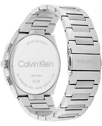 Calvin Klein Men's Distinguish Silver-Tone Stainless Steel Bracelet Watch 44mm