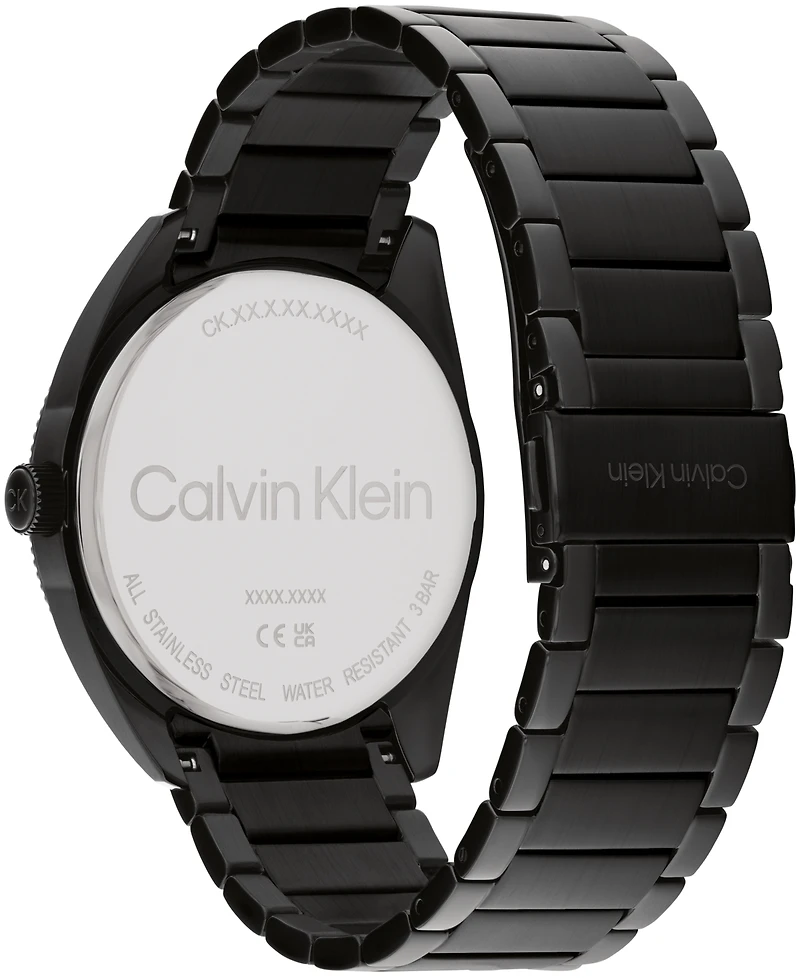 Calvin Klein Men's Progress Black Stainless Steel Bracelet Watch 42mm