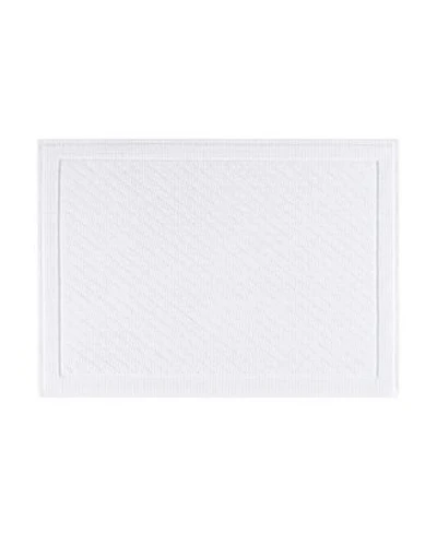 Host Home Cotton Bath Rug Stylish Textured Woven Design Slip Resistant Backing 5 Color Options 17x24