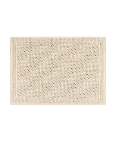 Host & Home Cotton Bath Rug, Stylish Textured Woven Design, Slip Resistant Backing, 5 Color Options