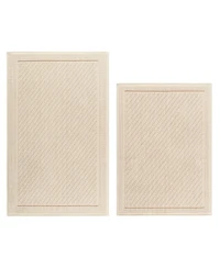 Host & Home Cotton Bath Rug, Stylish Textured Woven Design, Slip Resistant Backing, 5 Color Options, 2-Piece Set - 17x24 20x32