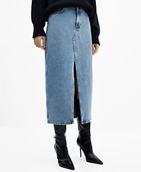 Mango Women's Denim Midi-Skirt