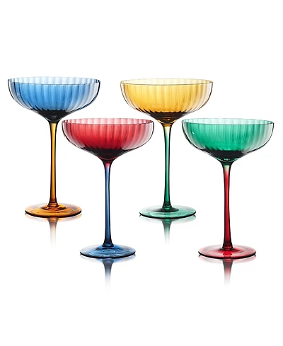 Qualia Glass Festive Coupe Glasses, Set of 4