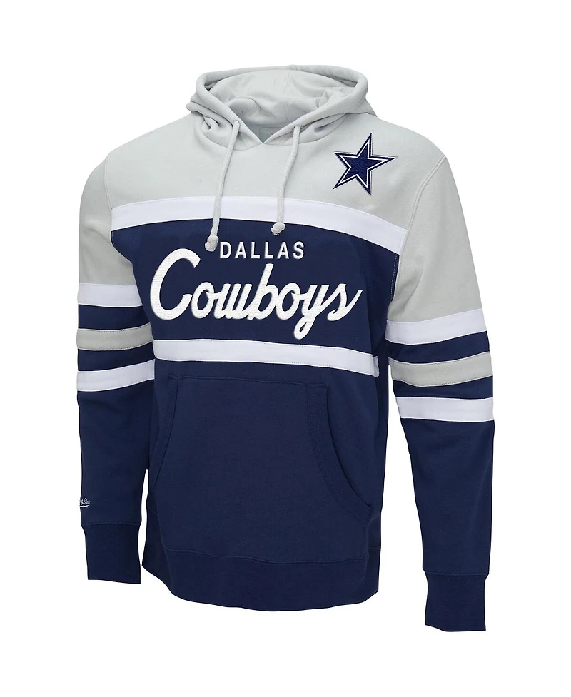 Men's Mitchell & Ness Navy, Dallas Cowboys Head Coach Pullover Hoodie