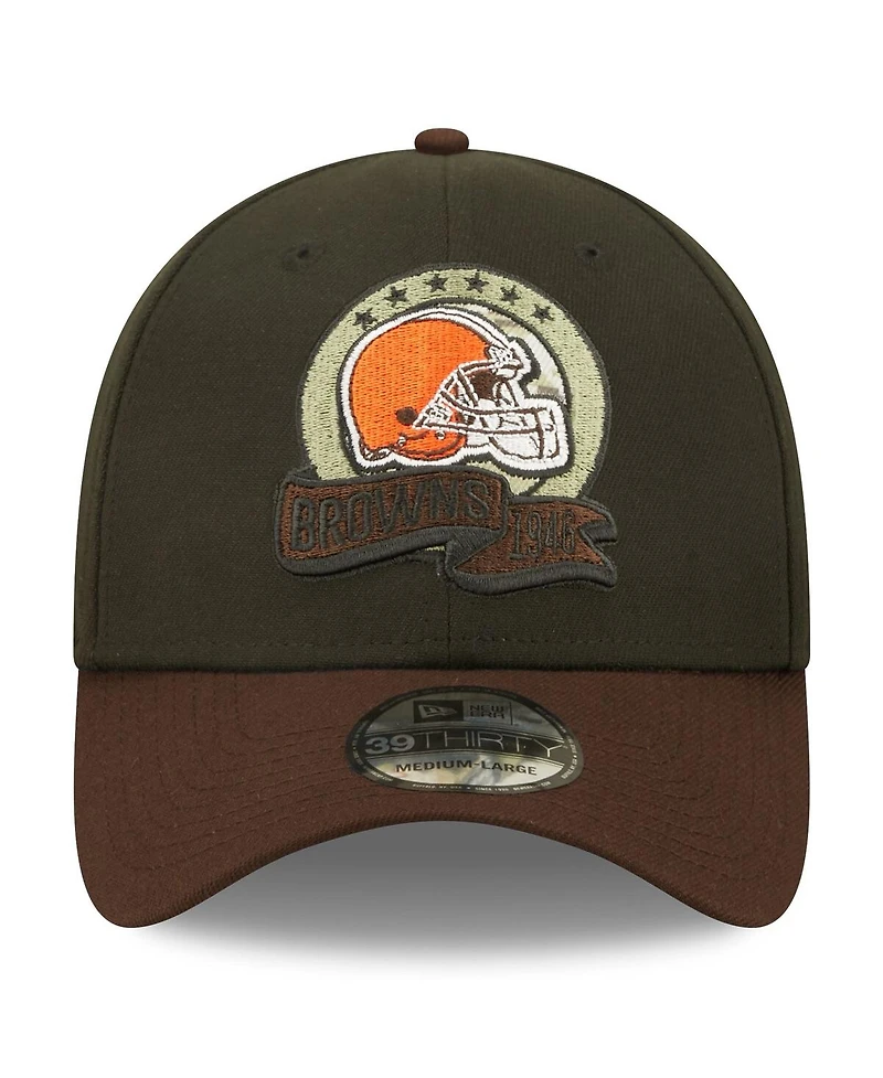 Men's New Era Black, Brown Cleveland Browns 2022 Salute To Service 39THIRTY Flex Hat