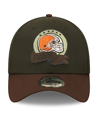 Men's New Era Black, Brown Cleveland Browns 2022 Salute To Service 39THIRTY Flex Hat