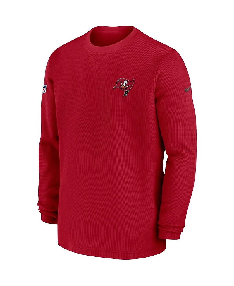 Men's Nike Red Tampa Bay Buccaneers 2023 Sideline Throwback Heavy Brushed Waffle Long Sleeve T-shirt
