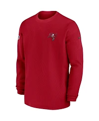 Men's Nike Red Tampa Bay Buccaneers 2023 Sideline Throwback Heavy Brushed Waffle Long Sleeve T-shirt