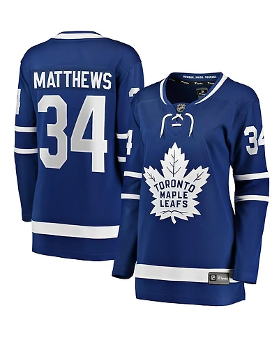 Women's Fanatics Auston Matthews Royal Home Breakaway Player Jersey