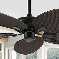 Jonathan Y Raffles Bohemian Industrial Iron/Plastic Palm Blade Ceiling Fan