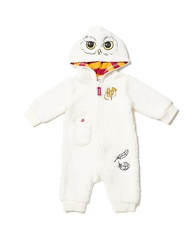 Harry Potter Hedwig Owl Boys Zip Up Costume Coverall White Infant