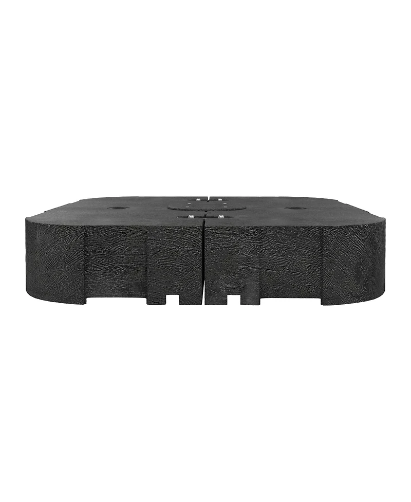 Mondawe 33" inch Fillable Plastic Cantilever Umbrella Base Stand with Wheels, Black
