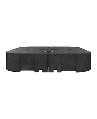 Mondawe 33" inch Fillable Plastic Cantilever Umbrella Base Stand with Wheels, Black
