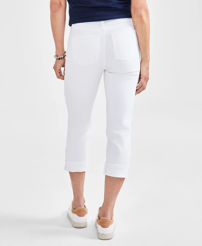 Style & Co Petite High-Rise High-Cuff Capri Jeans, Created for Macy's