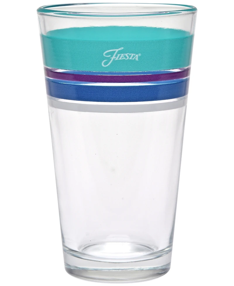 Fiesta Coastal Edgeline 16-Ounce Tapered Cooler Glass, Set of 4