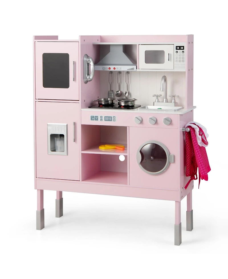 Pretend Play Kitchen for Kids with 16 Pieces Accessories