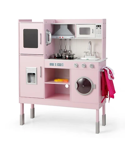Pretend Play Kitchen for Kids with 16 Pieces Accessories