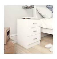 Bedside Cabinet White 15" x 13.8" x 22" Engineered Wood