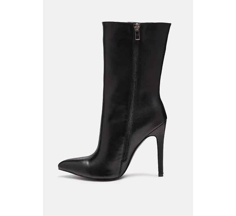 Nagini Womens Over Ankle Pointed Toe High Heeled Boot