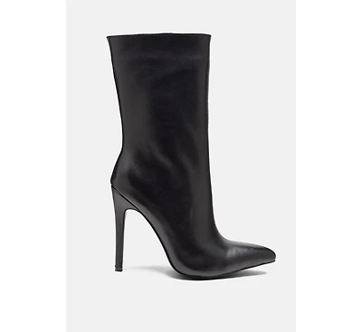 Nagini Womens Over Ankle Pointed Toe High Heeled Boot