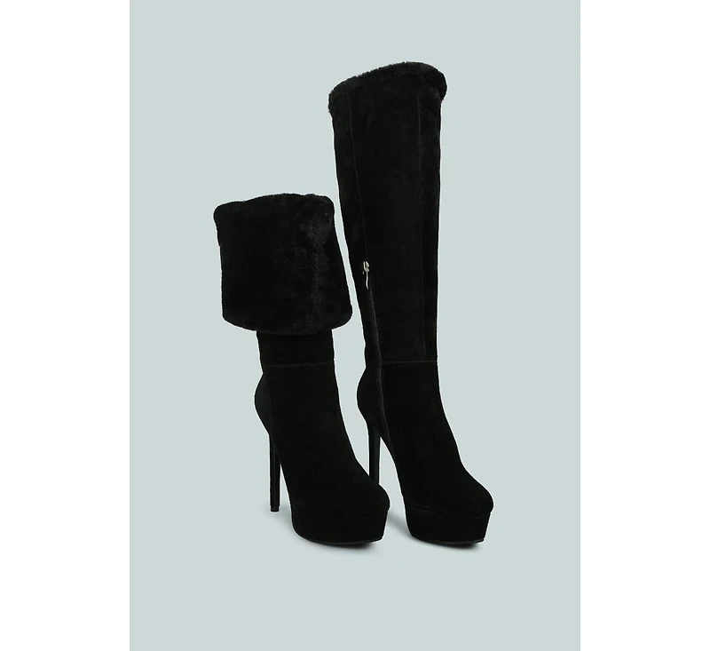 Saldana Womens Convertible Suede Leather High Boots
