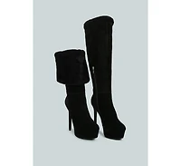 Saldana Womens Convertible Suede Leather High Boots