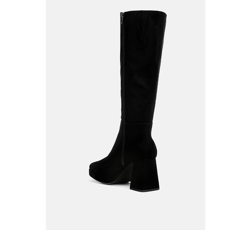 Womens ryo calf-length micro suede boots