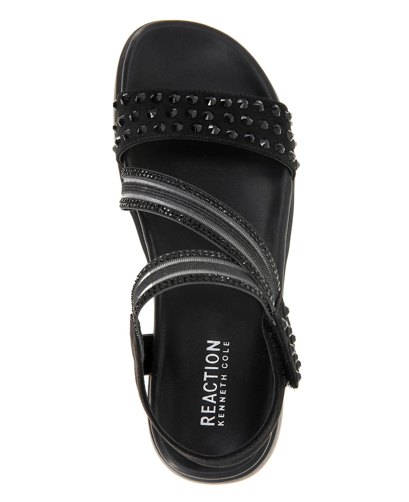 Kenneth Cole Reaction Women's Taryn Asymmetrical Slingback Jeweled Wedge Sandals