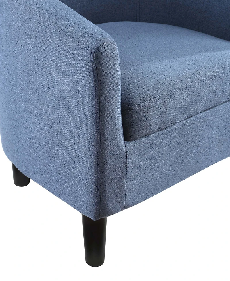 Convenience Concepts 26.25" Faux Linen Churchill Accent Chair with Ottoman