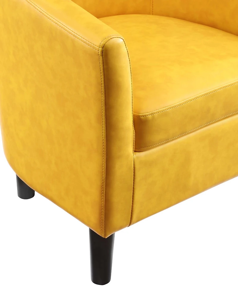 Convenience Concepts 26.25" Faux Leather Churchill Accent Chair with Ottoman