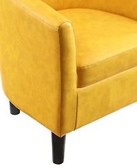 Convenience Concepts 26.25" Faux Leather Churchill Accent Chair with Ottoman