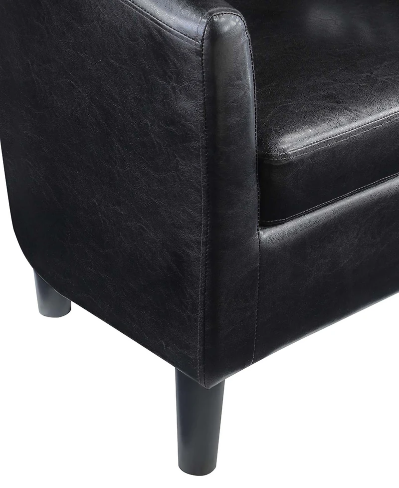 Convenience Concepts 26.25" Faux Leather Churchill Accent Chair with Ottoman