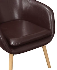 Convenience Concepts 25.25" Faux Leather Charlotte Wingback Upholstered Accent Armchair