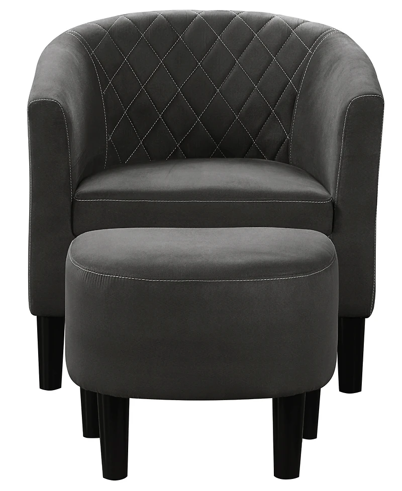 Convenience Concepts 27.75" Microfiber Roosevelt Accent Chair with Ottoman