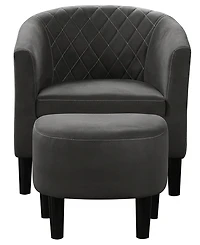 Convenience Concepts 27.75" Microfiber Roosevelt Accent Chair with Ottoman
