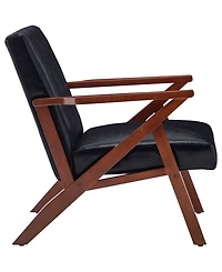 Convenience Concepts 28.5" Faux Leather Cliff Mid-Century Modern Accent Armchair