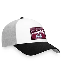 Men's Fanatics White, Black Colorado Avalanche 2023 Central Division Champions Locker Room Adjustable Hat