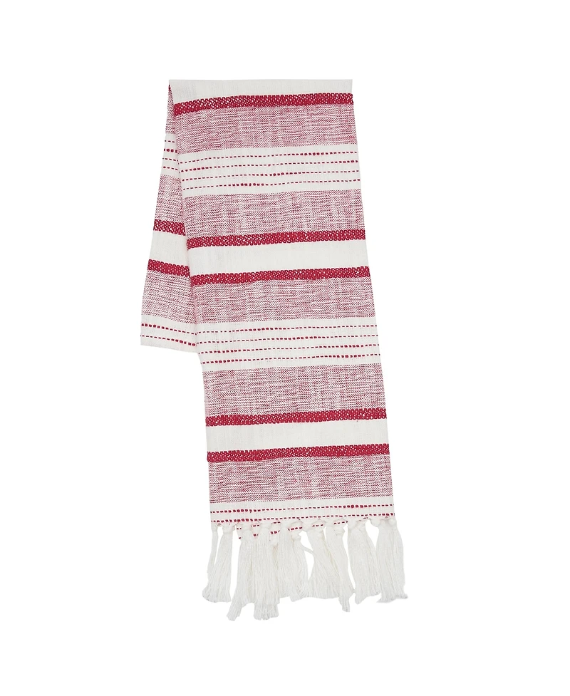 Benn Ruby Tassel Christmas Embroidered Cotton Waffle Weave Dishtowel