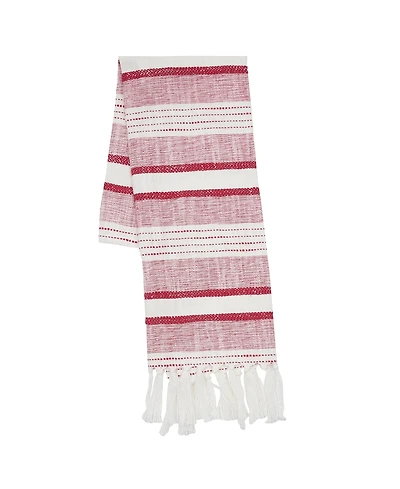 Benn Ruby Tassel Christmas Embroidered Cotton Waffle Weave Dishtowel