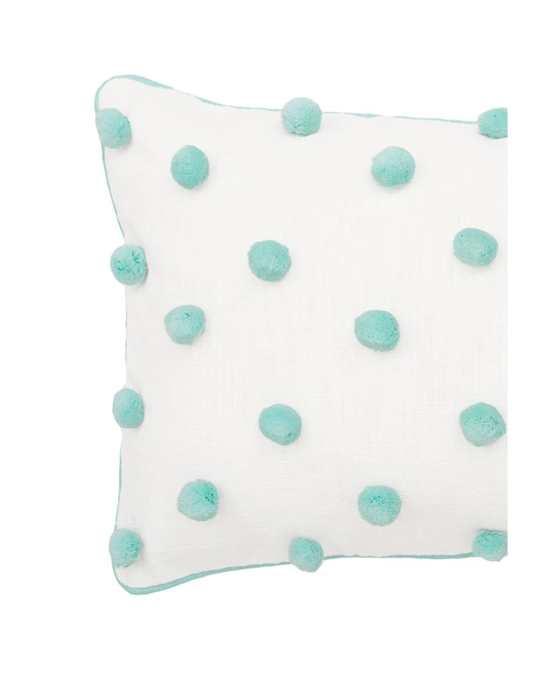 Surf Dot Rectangle Oblong Tufted Accent Pillow, 14" x 22"
