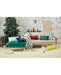 Noel Green Velvet Beaded Throw Pillow